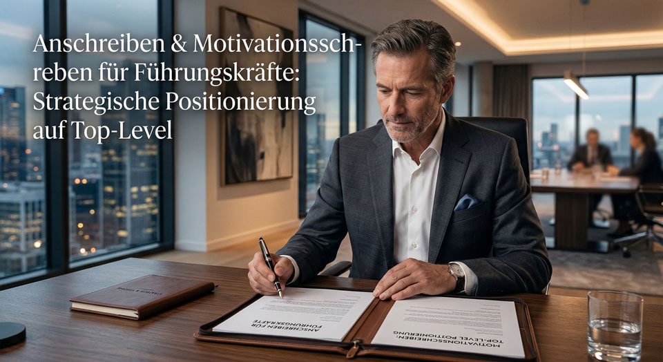 Strategische Struktur eines Anschreibens für Führungskräfte zur Abgrenzung vom Lebenslauf.